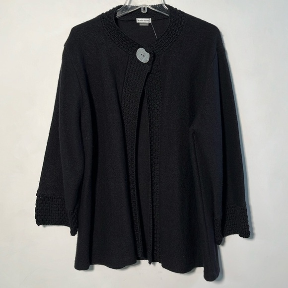Katie Todd Sweaters - KATIE TODD NWT 100% Wool Button/Snap Detail Trim Long SLV Swing Cardigan SZ 1X